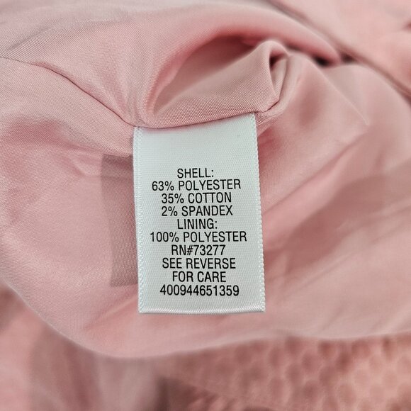 ELLE Sz 10 Y2K Pink Textured Pleated Skater Skirt Zipper Closure Lined Preppy - Picture 9 of 10